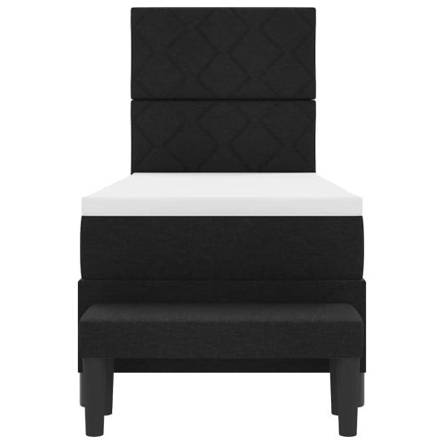 Легло с пружинирана основа с матрак Черно 80 x 200 cm текстил