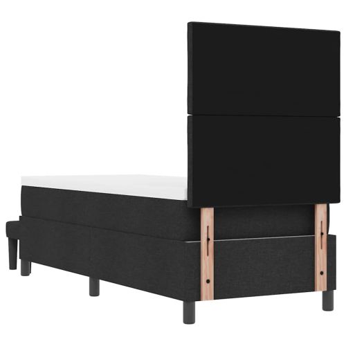 Легло с пружинирана основа с матрак Черно 80 x 200 cm текстил