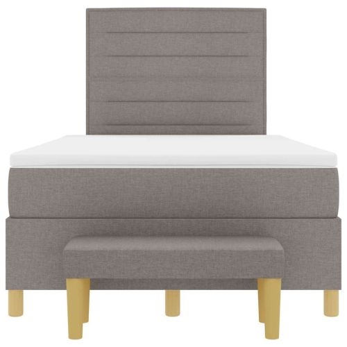 Легло с пружинирана основа с матрак Таупе 120 x 200 cm текстил