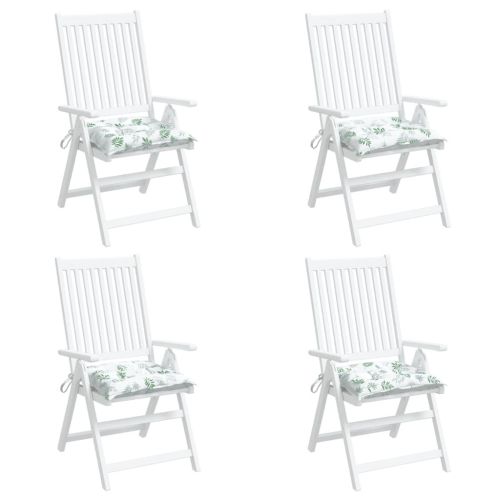 Възглавници за столове, 4 бр, на листа, 40x40x7 см, плат