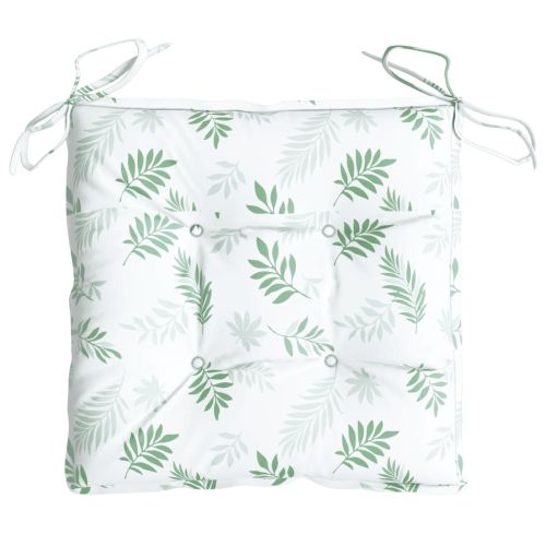 Възглавници за столове, 4 бр, на листа, 40x40x7 см, плат