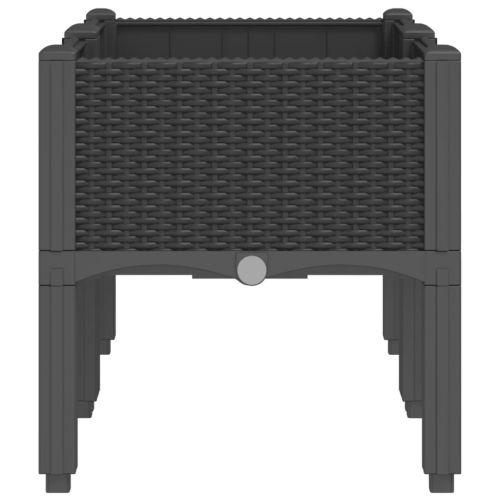 Градинска кашпа с крака, черна, 80x40x42 см, PP