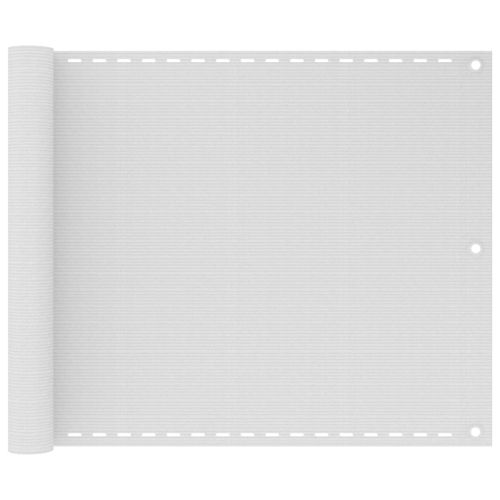 Балконски екран, HDPE, 75x400 см, бял
