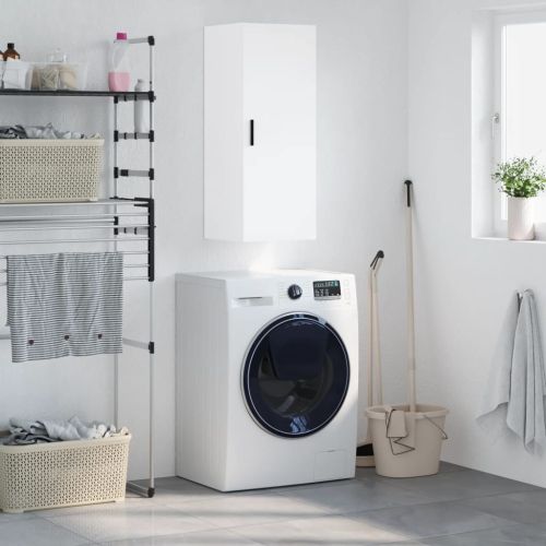 Стенен шкаф бял 34,5x34x90 см