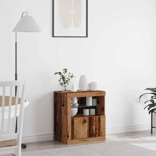 LED конзолна маса Кафяво 60,5 x 37 x 67 см Инженерно дърво