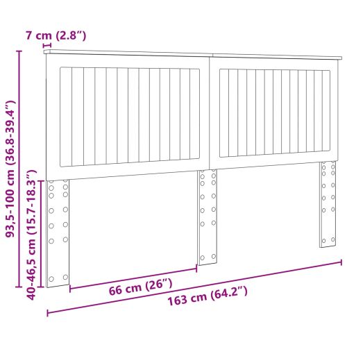 Облегалка за глава с таблото Дъб 160 cm Инженерно дърво