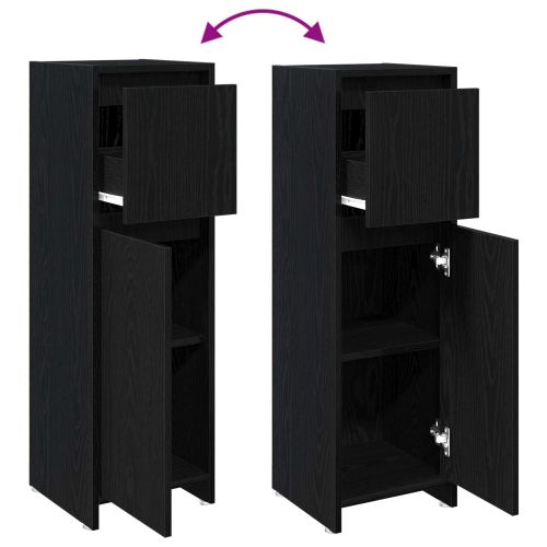 Шкаф за баня с врата Черния дъб 30 x 30 x 95 cm Инженерно дърво