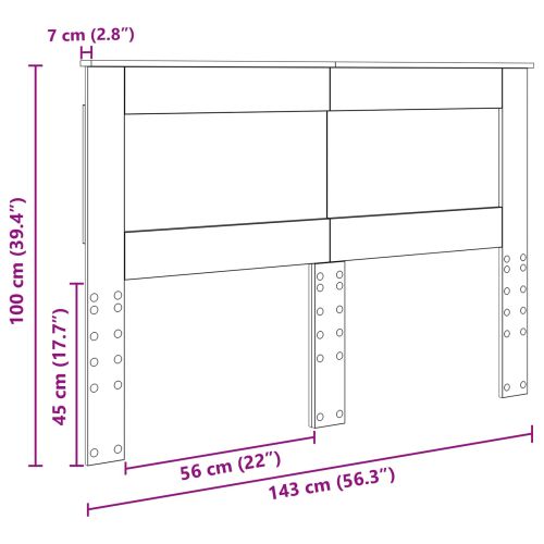 Облегалка за глава с таблото Старо дърво 140 cm Инженерно дърво