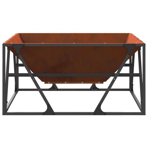 Огнище Кафяво 80 x 80 x 40 cm Патинираща стомана