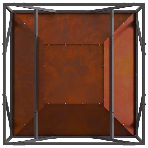 Огнище Кафяво 80 x 80 x 40 cm Патинираща стомана