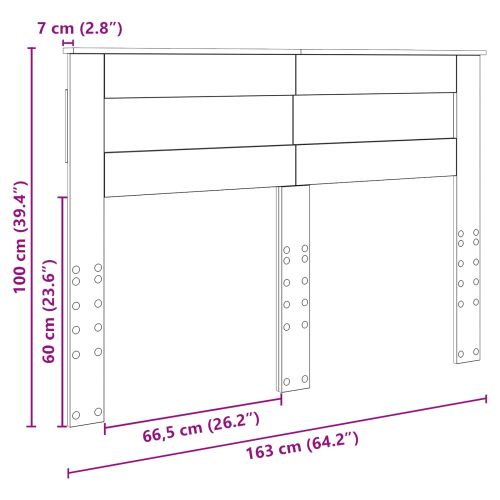 Облегалка за глава Черния дъб 160 cm Инженерно дърво