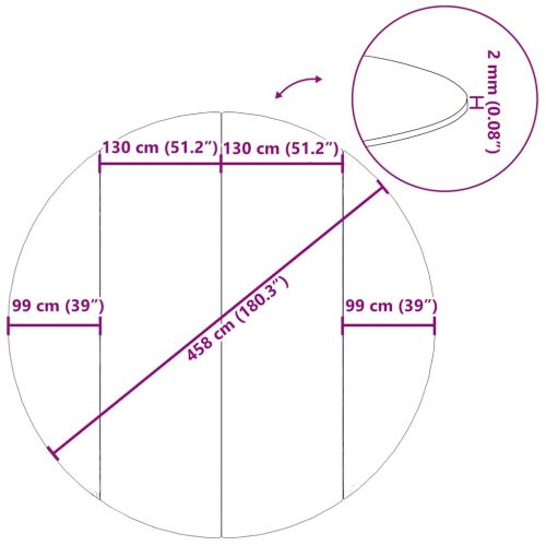 Подложка за басейни светлосива Ø458 см полиестерен геотекстил