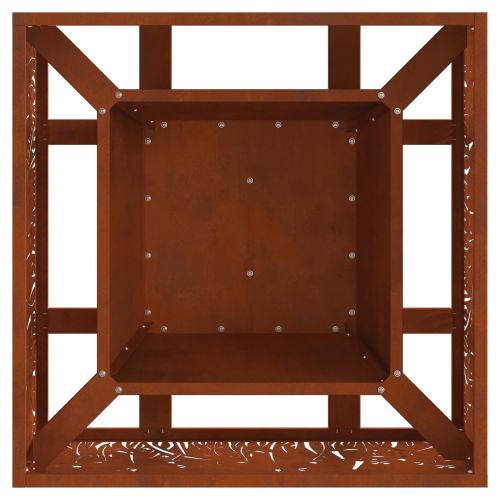 Огнище Кафяво 60 x 60 x 30 cm Патинираща стомана