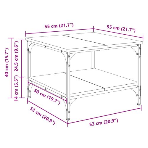 Масичка за кафе Старо дърво 55 x 55 x 40 cm Инженерно дърво