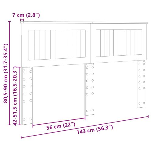 Облегалка за глава Циментено сиво 140 cm Инженерно дърво
