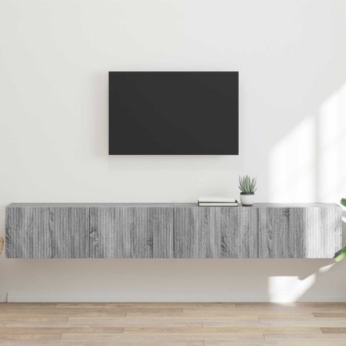 TV стенен шкаф 2 pcs Сив Сонома 98 x 31 x 29,5 см