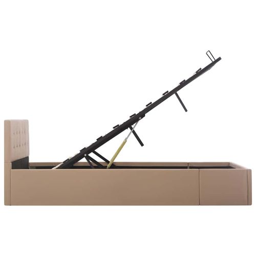 Легло с повдигащ механизъм капучино изкуствена кожа 120x200 cм