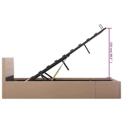 Легло с повдигащ механизъм капучино изкуствена кожа 120x200 cм