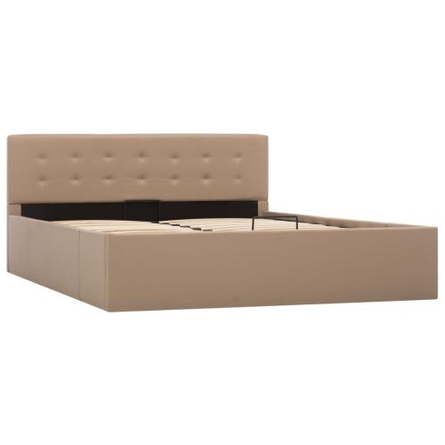 Легло с повдигащ механизъм капучино изкуствена кожа 140x200 cм