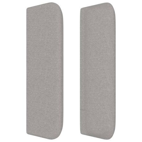 Горна табла за легло с уши, светлосива,83x16x78/88 см, плат