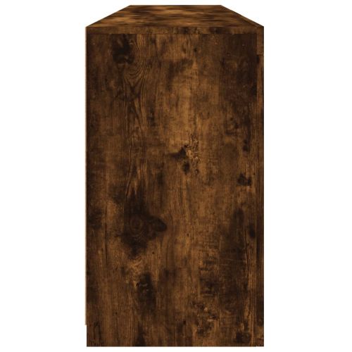 Сайдборд с LED светлини, oпушен дъб, 162x37x67 см