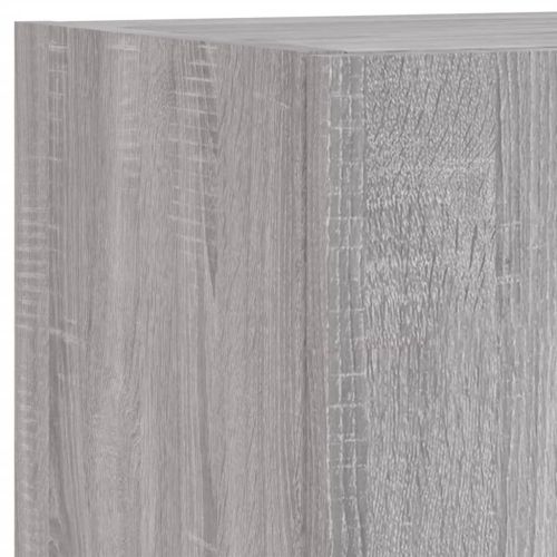 ТВ стенни шкафове, 4 части, с LED светлини, сив сонома