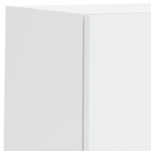 ТВ стенни модули с LED, 6 части, бели, инженерно дърво