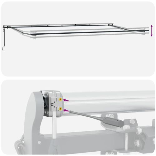 Сгъваем навес Червено 600 × 350 cm Тъкан и алуминий