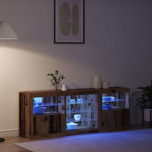 LED конзолна маса Старо дърво 181,5 x 37 x 67 см