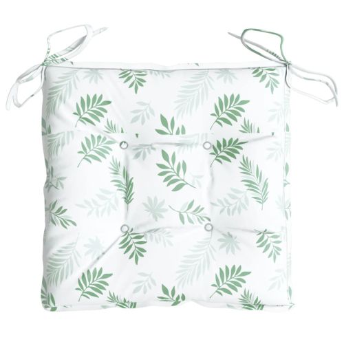 Възглавници за столове, 6 бр, на листа, 40x40x7 см, плат