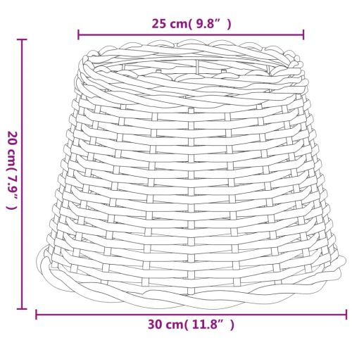 Абажур за лампа бял Ø30x20 см ракита