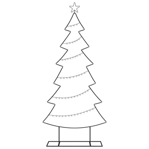 Метално коледно дърво с поставка Черно 180 cm Стомана