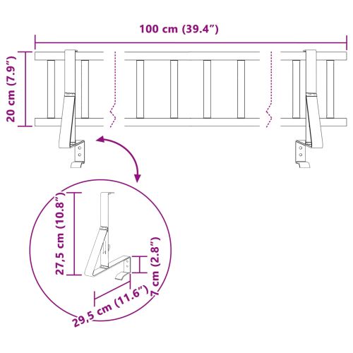 Снегозадържател за покрив Антрацит 100 x 29,5 x 34,5 см Стомана