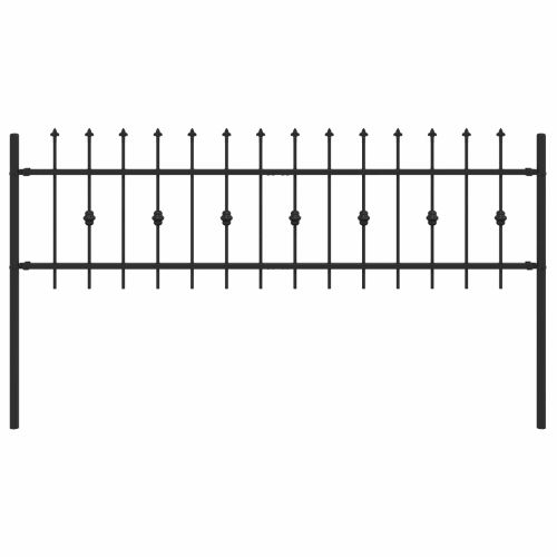 Шипова ограда Черно 200 x 130 см Прахово боядисана стомана