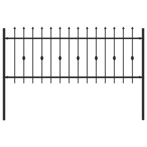 Шипова ограда Черно 200 x 130 см Прахово боядисана стомана