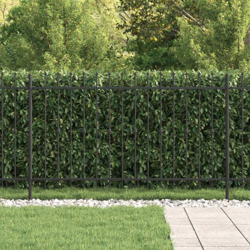 Шипова ограда Черно 200 x 130 см Прахово боядисана стомана