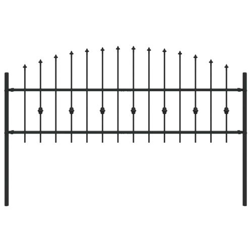 Шипова ограда Черно 200 x 130 см Прахово боядисана стомана