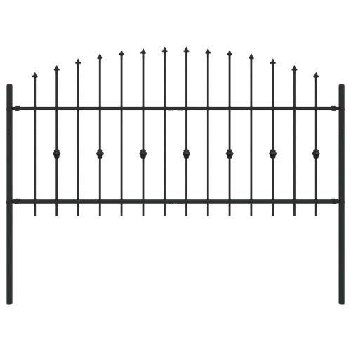 Шипова ограда Черно 200 x 130 см Прахово боядисана стомана