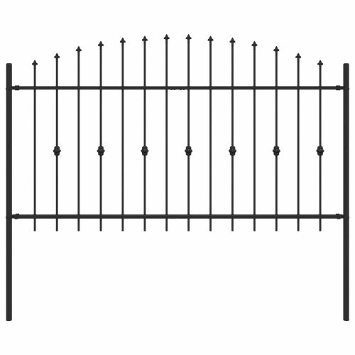 Шипова ограда Черно 200 x 150 cm Прахово боядисана стомана