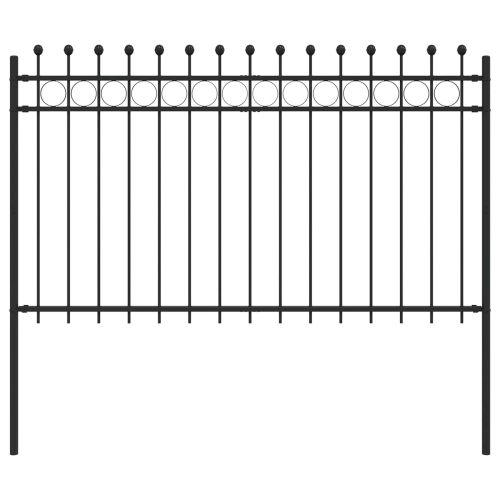 Кръгова ограда Черно 200 x 130 см Прахово боядисана стомана