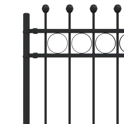 Кръгова ограда Черно 200 x 130 см Прахово боядисана стомана