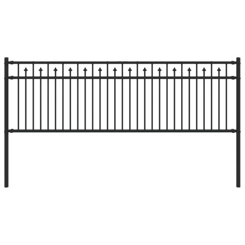 Оградна колче Черно 200 x 110 см Прахово боядисана стомана