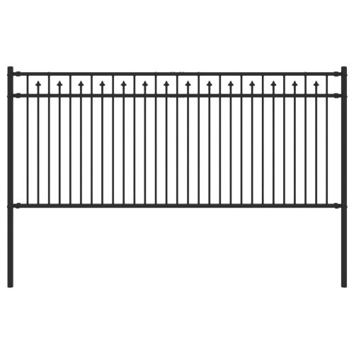 Оградна колче Черно 200 x 130 см Прахово боядисана стомана