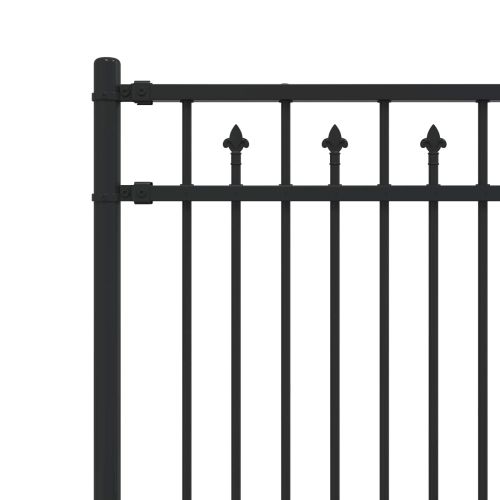 Оградна колче Черно 200 x 200 cm Прахово боядисана стомана