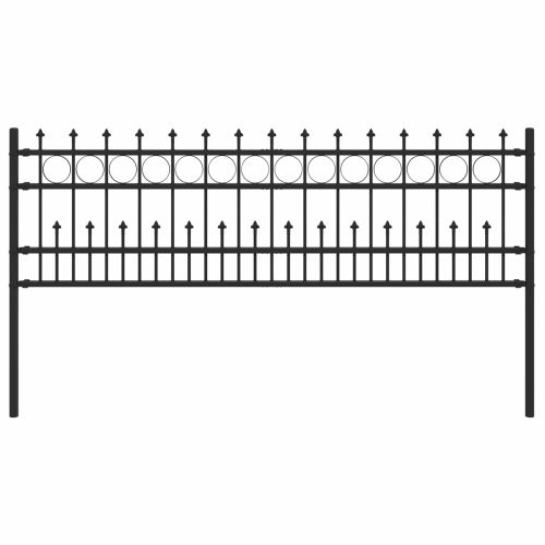 Ограда с Spike пръстен Черно 200 x 130 см