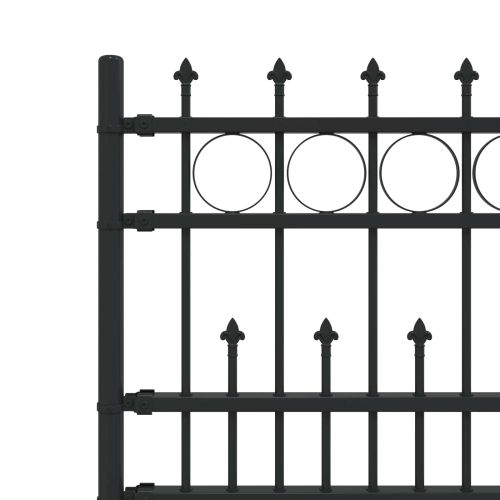 Ограда с Spike пръстен Черно 200 x 130 см