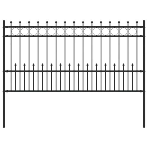 Ограда с Spike пръстен Черно 200 x 150 cm