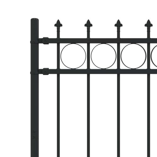 Ограда с Spike пръстен Черно 200 x 150 cm