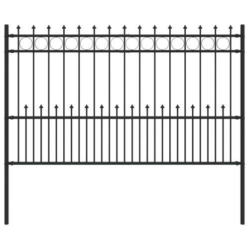 Ограда с Spike пръстен Черно 200 x 130 см