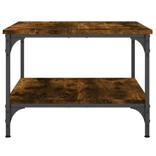 Кафе маса, опушен дъб, 55x55x40 см, инженерно дърво